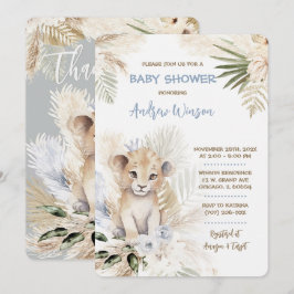 Convite Chá de Bebê Personalizado do Príncipe Leão