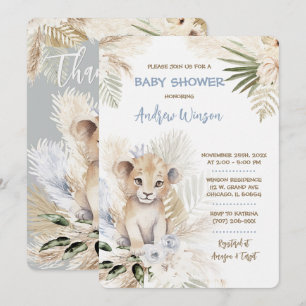 Convite Chá de Bebê Personalizado do Príncipe Leão