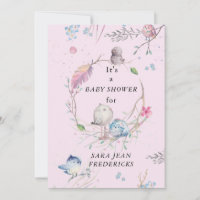 Chá de Bebê Personalizado Little Birdies Rosa