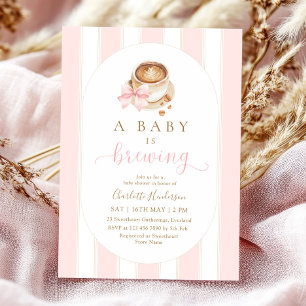 Convite Chá de Bebê Pink Baby is Brewing