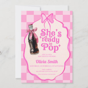 Convite Chá de Bebê Pink Ela Está Pronta para Nascer Refri