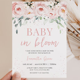 Convite Chá de Bebê Pink Floral Baby in Bloom