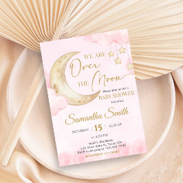 Convite Chá de Bebê Pink Over the Moon 