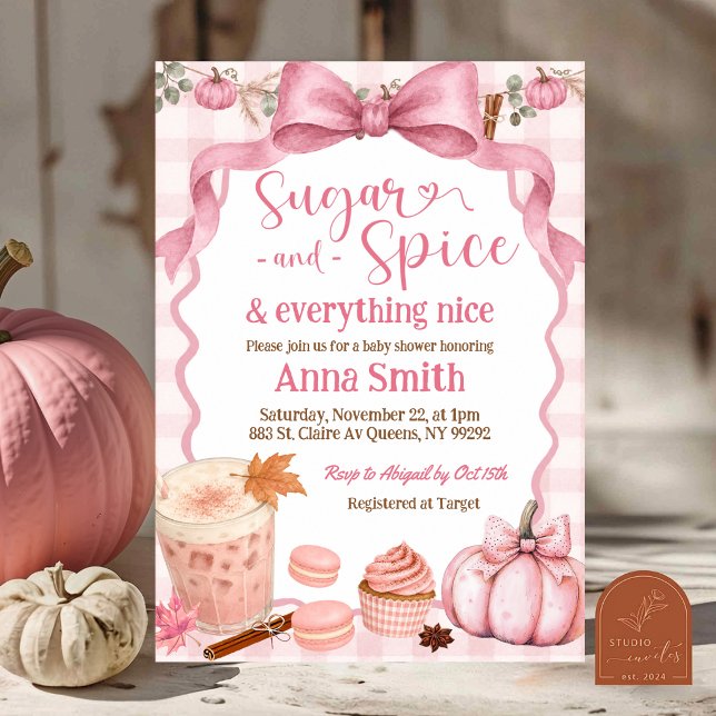 Convite Chá de Bebê Pink Sugar Spice e tudo Nice (Criador carregado)