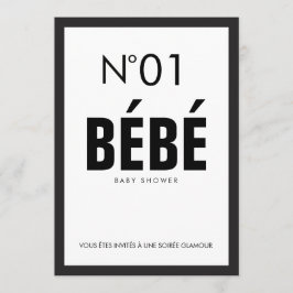 Convite Chá de Bebê Preto e Branco Paris Tema Francês