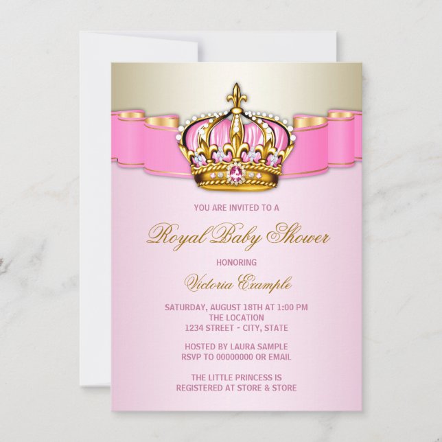 Convite Chá de Bebê Princesa (Frente)