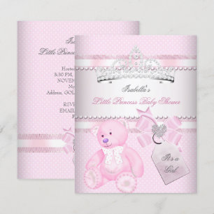 Convite Chá de Bebê Princesa Bebê Fofo Coroa Urso