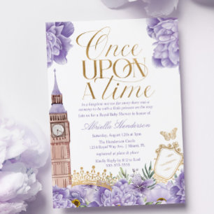 Convite Chá de Bebê Princesa Era Uma Vez Lavanda