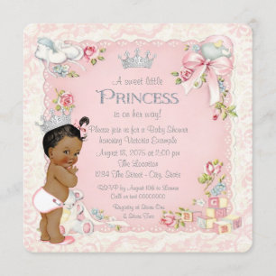 Convite Chá de Bebê Princesa Étnica Era Uma Vez
