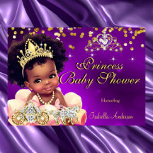 Chá de Bebê Princesa Étnica Tiara Roxa Carruagem
