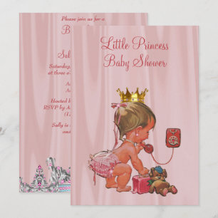 Convite Chá de Bebê Princesa Fofa Rosa