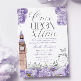 Convite Chá de Bebê Princesa Lavanda Era Uma Vez