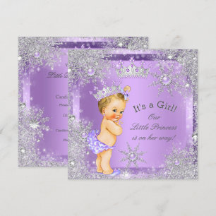 Convite Chá de Bebê Princesa Lilac Wonderland Bebê Loira