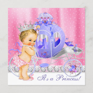 Convite Chá de Bebê Princesa Rosa e Roxo
