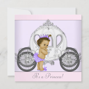 Convite Chá de Bebê Princesa Rosa e Roxo