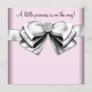 Convite Chá de Bebê Princesa Rosa Elegante