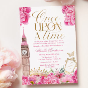 Convite Chá de Bebê Princesa Rosa Era Uma Vez