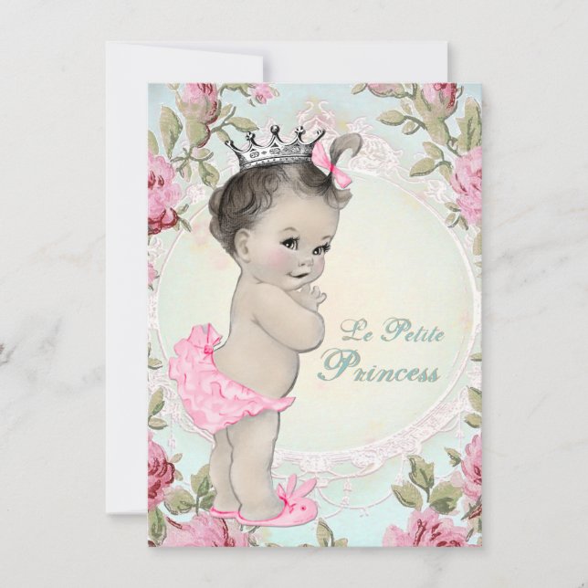 Convite Chá de Bebê Princesa Vintage (Frente)