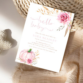 Convite Chá de bebê Pumpkin no outono russo