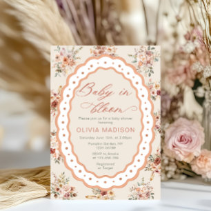 Convite Chá de Bebê Quadro Floral