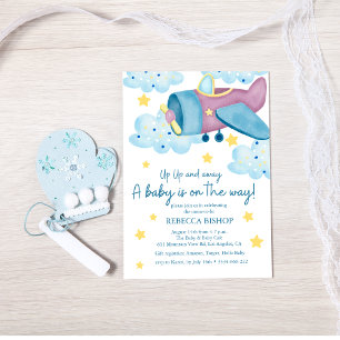 Convite Chá de Bebê-Rapaz do Avião Puro para Cima e Longa