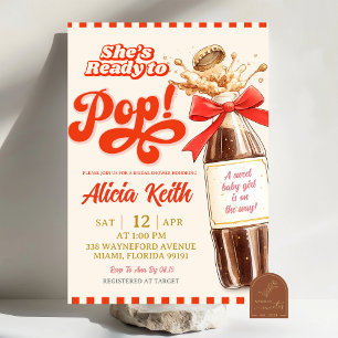 Convite Chá de Bebê Retro Ela Está Pronta Para Nascer Arco