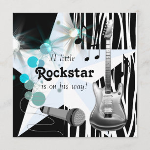 Convite Chá de Bebê Rockstar Menino