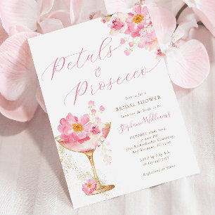 Convite Chá de Bebê Rosa e Dourado Floral