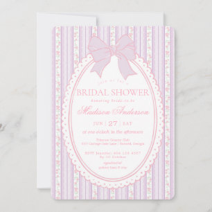 Convite Chá de Bebê Rosa Vintage Floral Chique Pastel