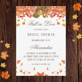 Convite Chá de Bebê Rústico de Outono: Enamoramento
