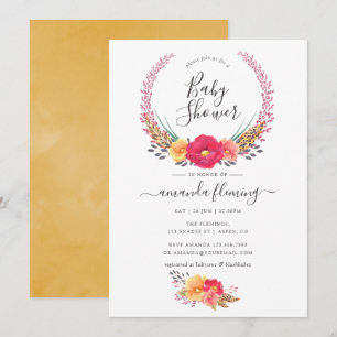 Convite Chá de Bebê Safari Floral em Aquarela