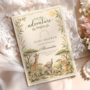 Convite Chá de Bebê Safari Que a Aventura Comece
