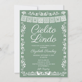 Convite Chá de Bebê Sage Green Cielito Lindo