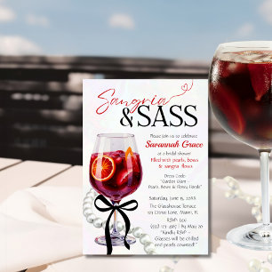 Convite Chá de Bebê Sangria & Sass Pérolas e laço