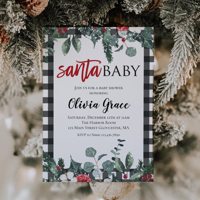 Convite Chá de Bebê Santa Baby Natal (Criador carregado)