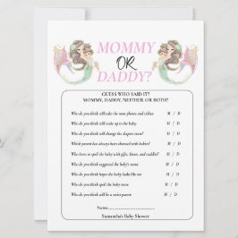 Convite Chá de Bebê Sereia Marrom Sob o mar.