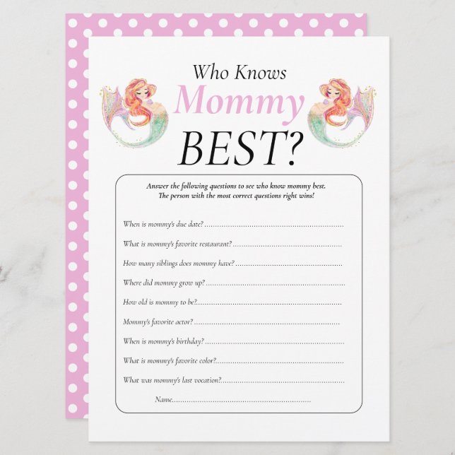 Convite Chá de Bebê Sereia Sob o Mar Conhece a Mamãe   (Frente/Verso)