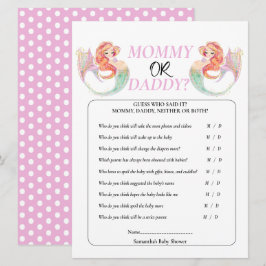 Convite Chá de Bebê Sereia Sob o mar. Mamãe ou Papai