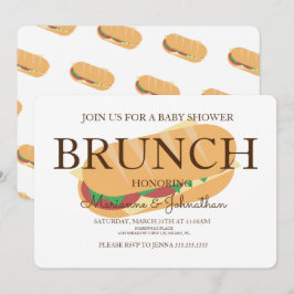 Convite Chá de Bebê Sub Sanduíche Brunch