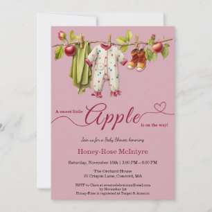 Convite Chá de Bebê Sweet Little Apple Chá de Bebê Rústi
