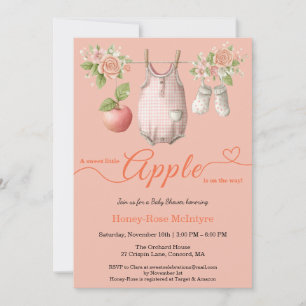 Convite Chá de Bebê Sweet Little Apple Chá de Bebê Rústi