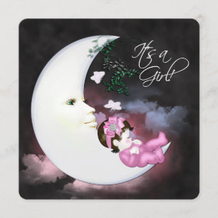 Convite Chá de Bebê Sweet Pink Moon