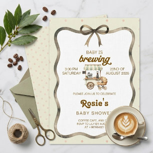 Convite Chá de Bebê Tema Café