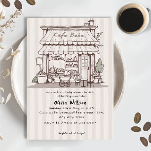 Convite Chá de Bebê tema Café Bebe neutro
