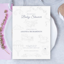 Chá de Bebê Tema Toile de Jouy