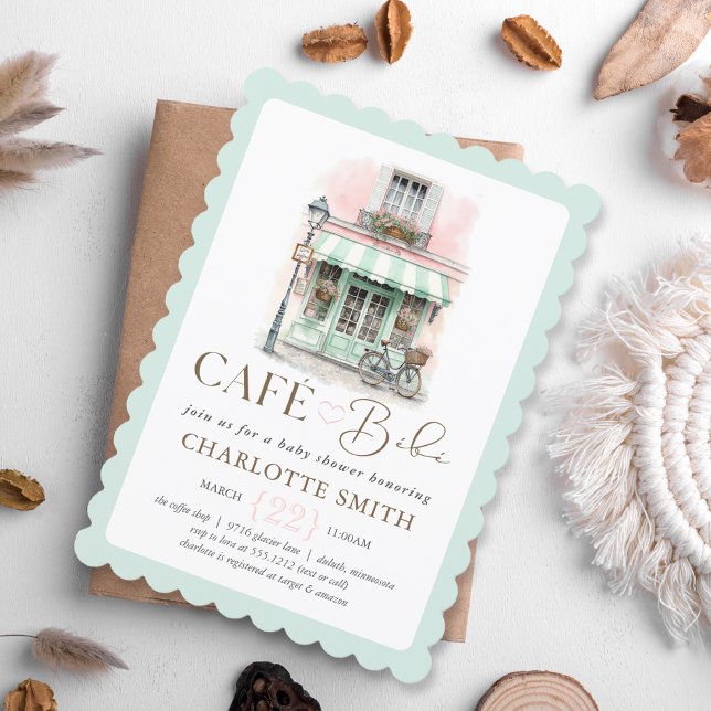 Convite Chá de Bebê Temático Café Bébé Paris (Café Bébé Paris Themed Baby Shower Invitation
#cafébébé
#cafébébébabyshower
#parisbabyshowertheme)