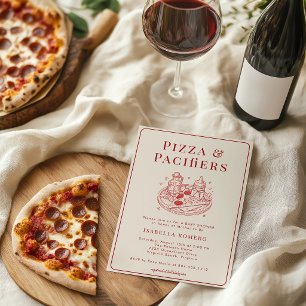Convite Chá de Bebê Temático Italiano Pizza e Chupetas
