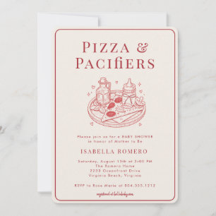 Convite Chá de Bebê Temático Italiano Pizza e Chupetas