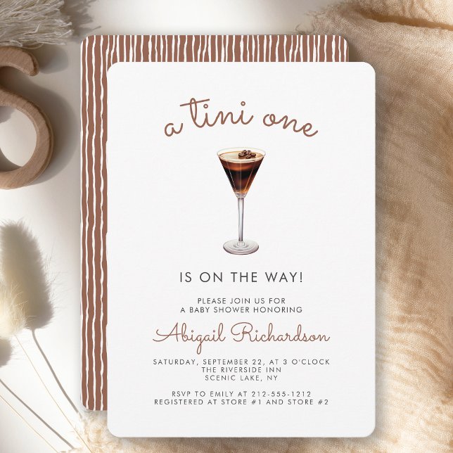 Convite Chá de Bebê Tini One Espresso Martini (Criador carregado)