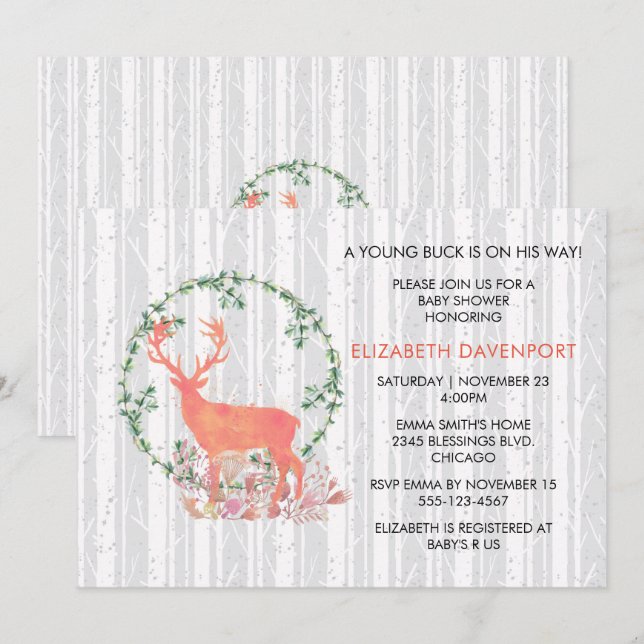 Convite Chá de Bebê Um Jovem Garanhão Está a Caminho (Frente/Verso)